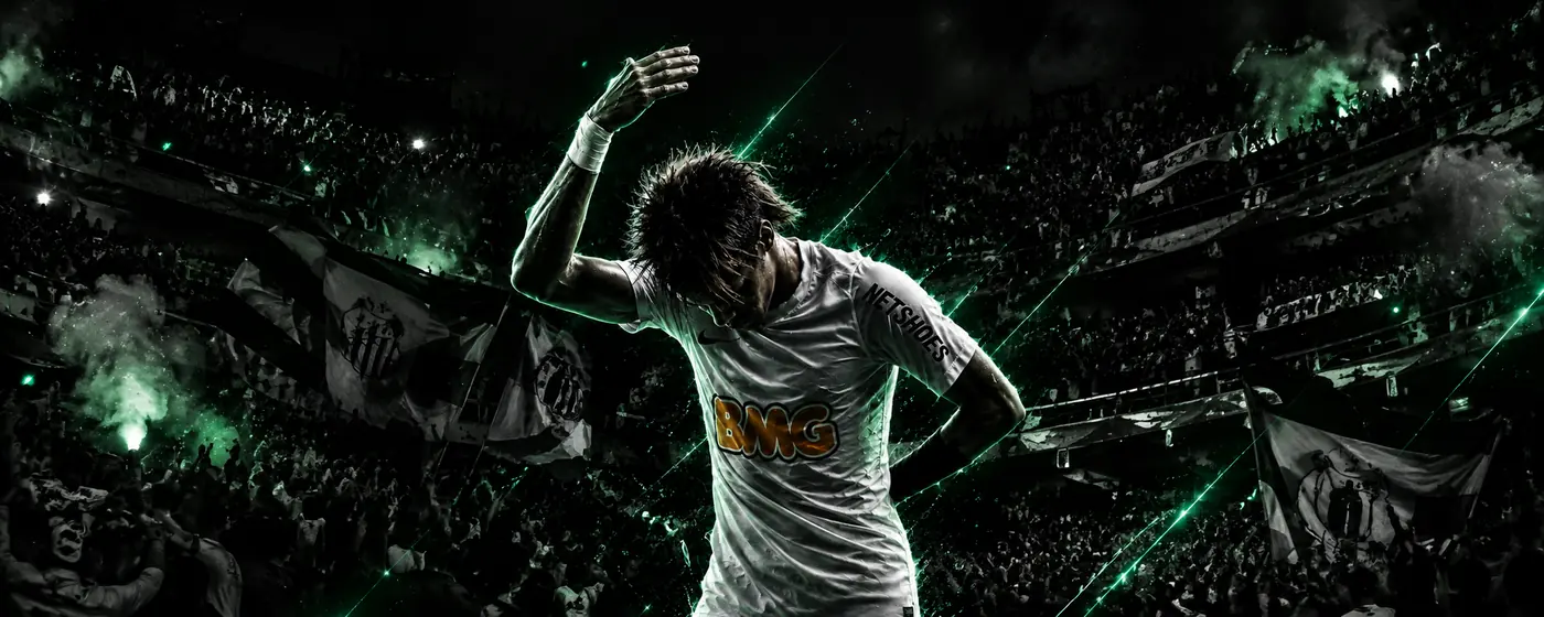 Neymar com a camisa do Santos